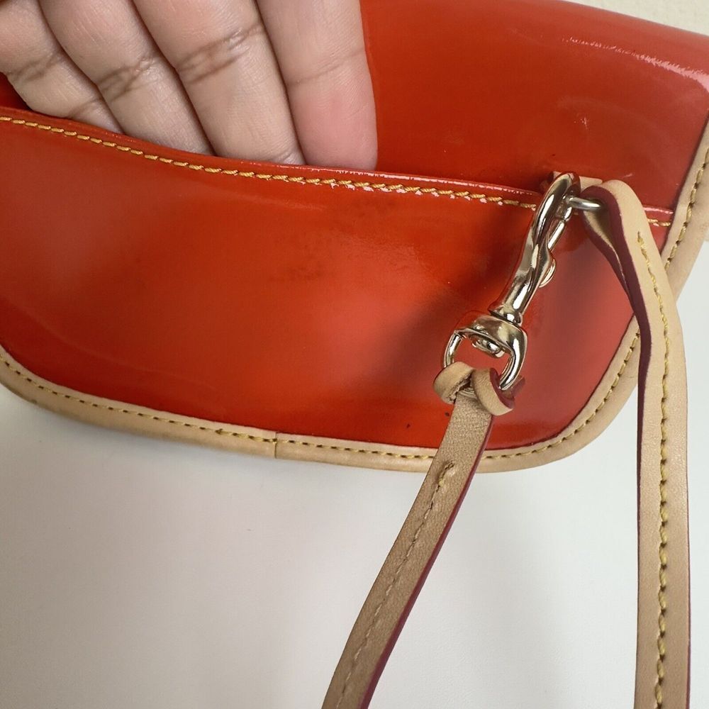 Dooney & Bourke Red and Tan Leather Crossbody Bag - Picture 6 of 9
